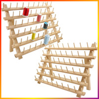 Fadenhalter 2X60 Spulen Holz Organizer Mit Haken FüR NäHen & Quilten
