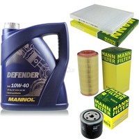 MANN-FILTER Inspektionspaket 5L Mannol Defender 10W-40 FüR Vw Polo 1.9 D