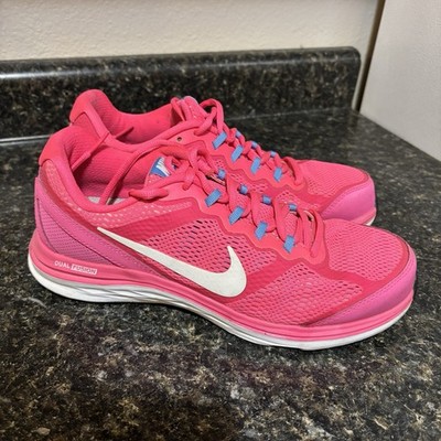 Womans Hot Pink Nike Dual Fusion Run 3 Shoes Size 8.5