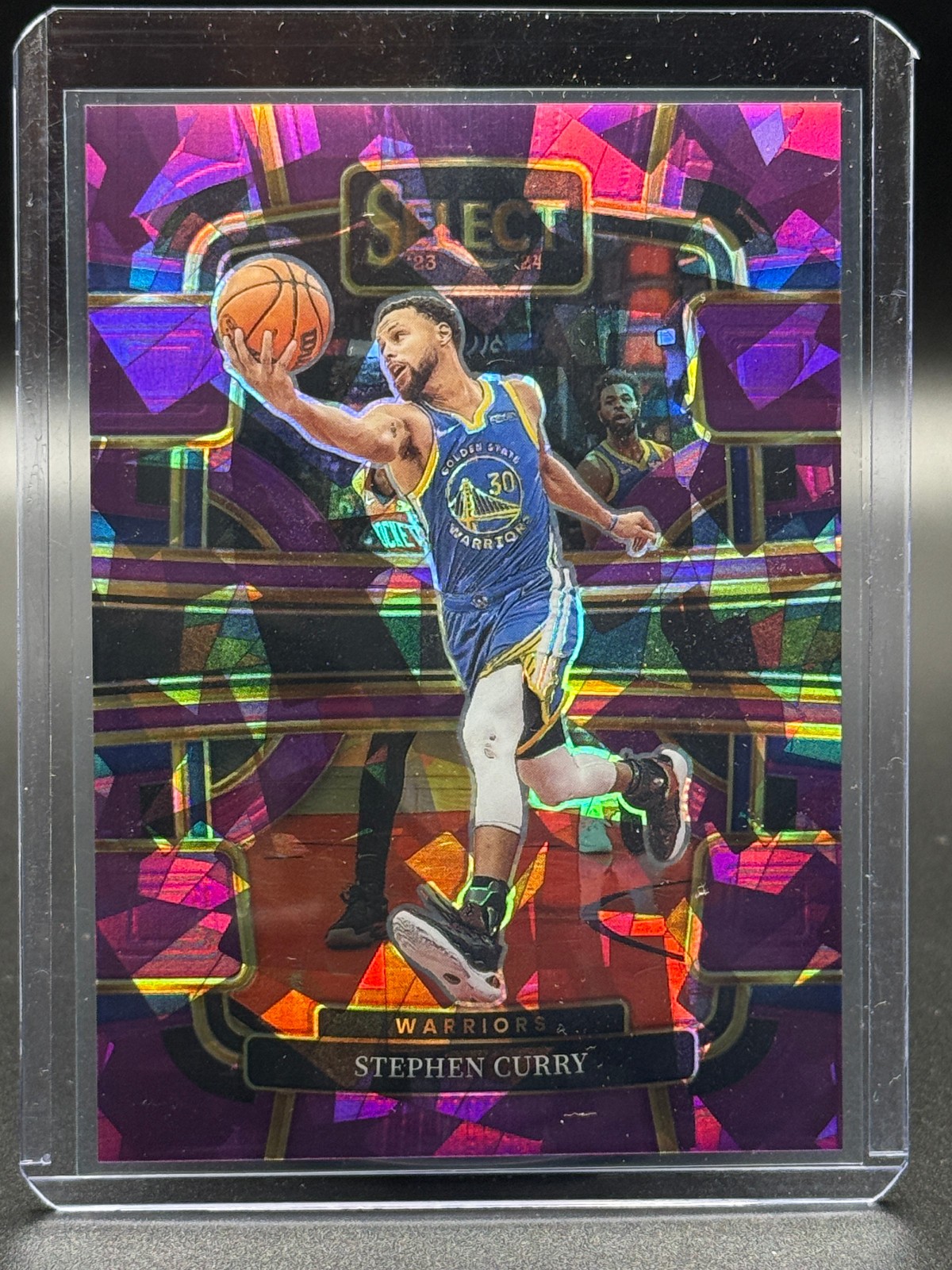 2023-24 Panini Select - Concourse Stephen Curry #56 Purple Cracked Ice Prizm /99