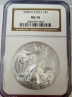 2008 W Burnished American Silver Eagle MS70 NGC - $1 Start & NO RESERVE!