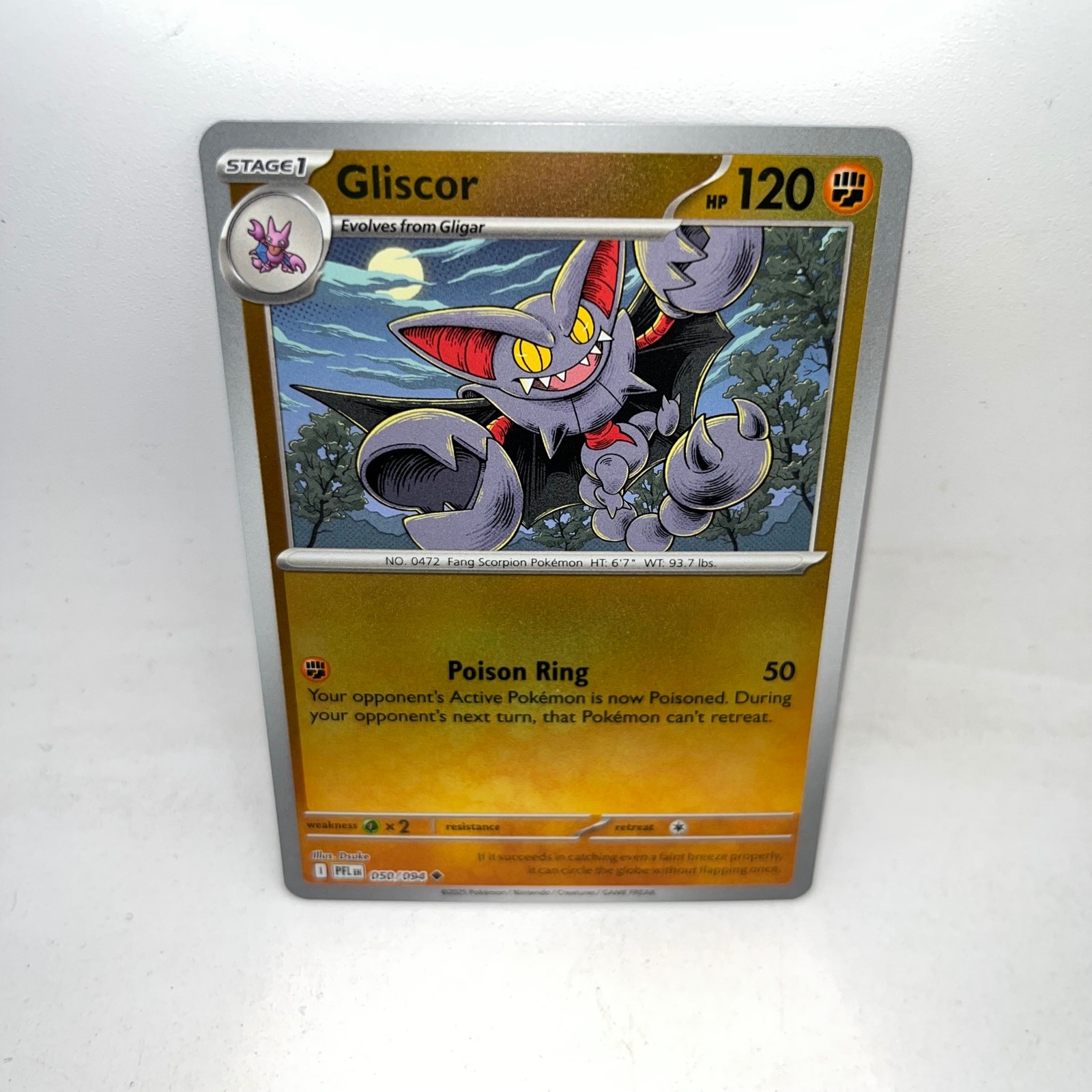 Gliscor 050/094 Uncommon Phantasmal Flames Reverse Holo Near Mint