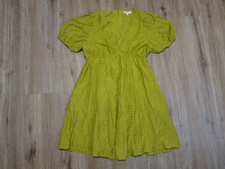 Madewell NL108 Women's Citrus Lime Cutout Back V-Neck Annamarie Mini Dress Sz 8
