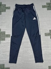 Adidas Track Pants Womens Small Navy Blue Taper Leg Training Soccer 