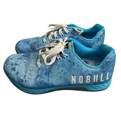 NOBULL Unisex Brooke Ence Artwork Trainers Athletic Blue Sneakers  W 8.5/M 7