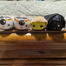 Disney Mini Tsum Tsum Plush - Star Wars Lot of 4 Darth Vader, BB8, and Yoda
