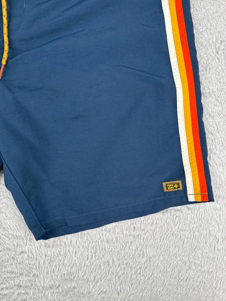 Bilalbong Board Shorts Para Hombres 34 Azul Naranja 100% Nylon Cremallera Bolsillo Surf Playa Foto 2 de 4