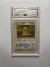 Dragonite Pokemon Fossil Holo #4 PSA 8