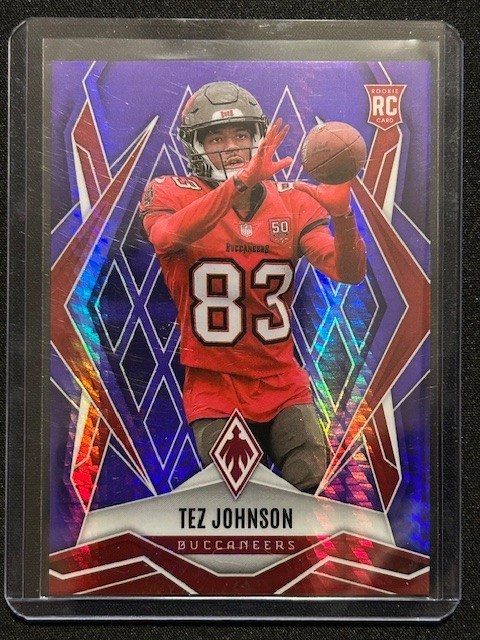 2025 Panini Phoenix Football - Tez Johnson #166 Purple Hyper /249 (RC)