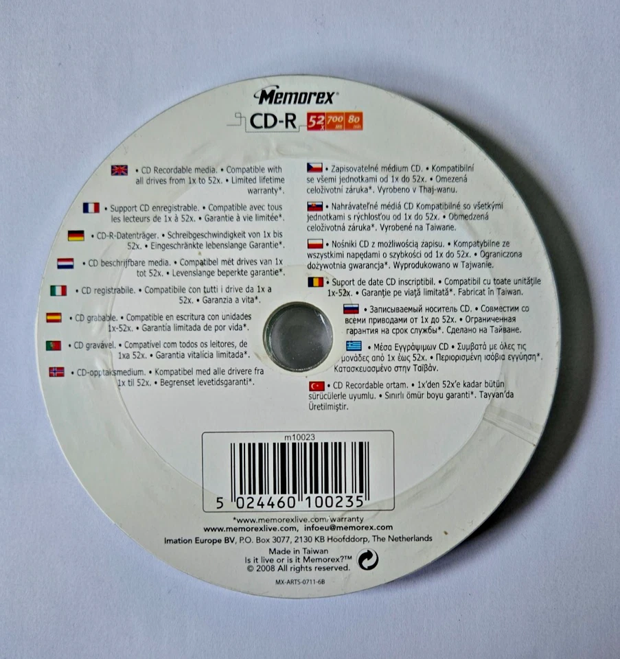 Memorex High Quality CD-R Recordable Discs Shrink Pack 80min 700MB 52x (5 Pack) - Image 2 of 3