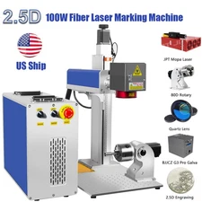2.5D 100W JPT Mopa Fiber Laser Marking Machine Metal Deep Relief Engraving US