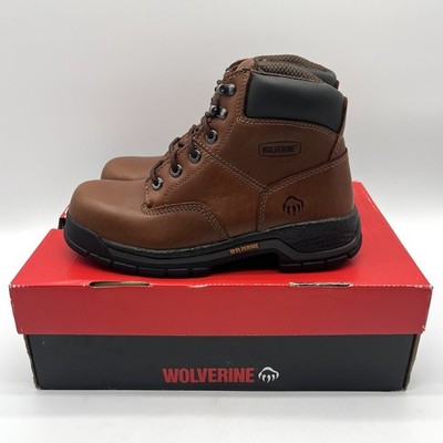 Wolverine Mens Work Boots 7 M Steel Toe Harrison 6'' Brown Leather SR EH NEW