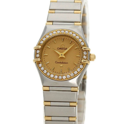OMEGA 1367.10 Constellation Mini Watch 23x28mm Gold SS xK18YG Gold Tone