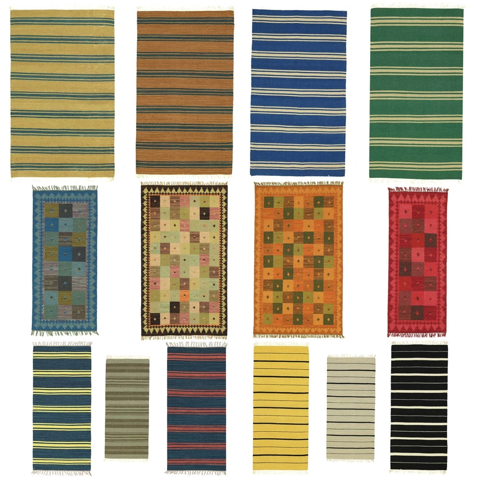 Kelims 70x140 120x180 160x230 Handgewebt Teppich Bunt versch. Muster Handarbeit - Bild 1 von 1