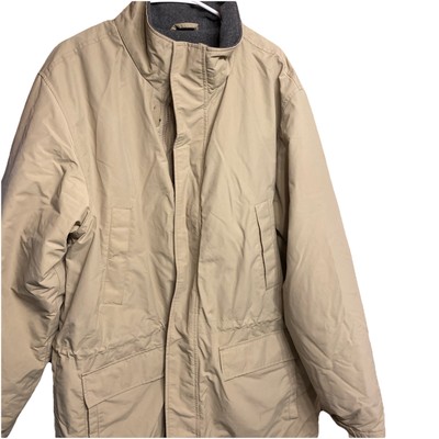 Lands End Parka Jacket Nylon Polartec Fleece Lined Coat No Hood Mens XL 46 48