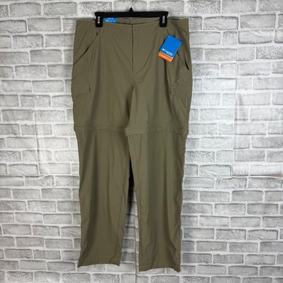 Columbia PFG Aruba V Convertible Pants Womens XL Regular Green Khaki FL8071-365