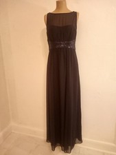 Chaps Black Evening Gown Long Size 8 Short Sleeve