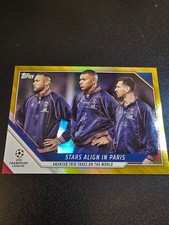 2021-22 Topps UEFA soccer stars align in paris yellow /250-Messi,Mbappe,Neymar