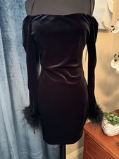Windsor off the shoulder Velvet Short Black Dress Size M