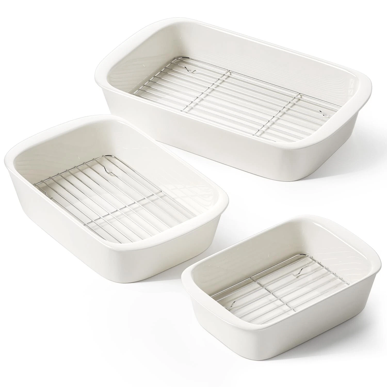 LE TAUCI Deep Casserole Dishes for Oven, 13.7”x9.6” Ceramic Baking D