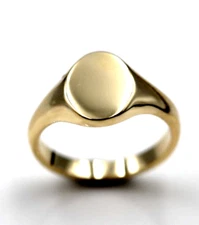 Kaedesigns Size G New 9ct 9K Yellow Gold Oval Signet Ring 9mm x 7mm