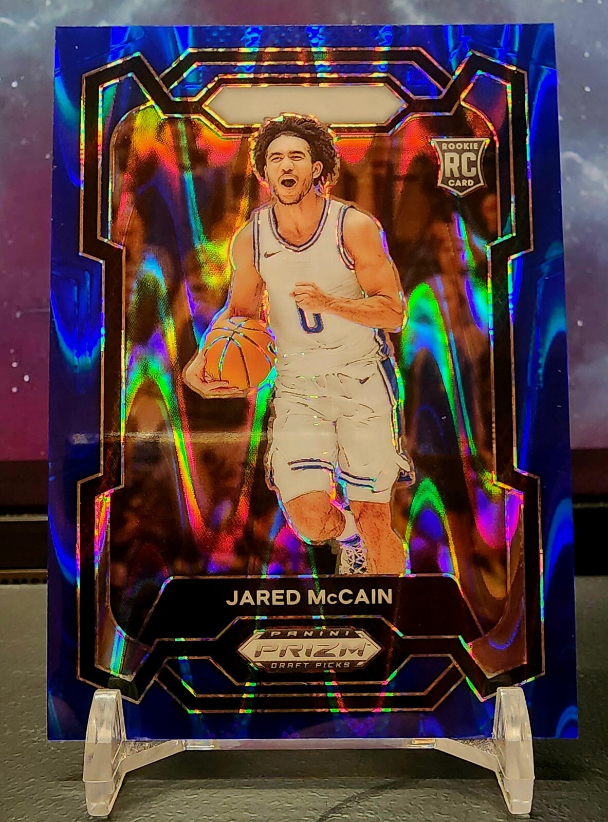 2024 Panini Prizm Draft Picks Jared McCain Blue Seismic /149 Duke Blue Devils 35