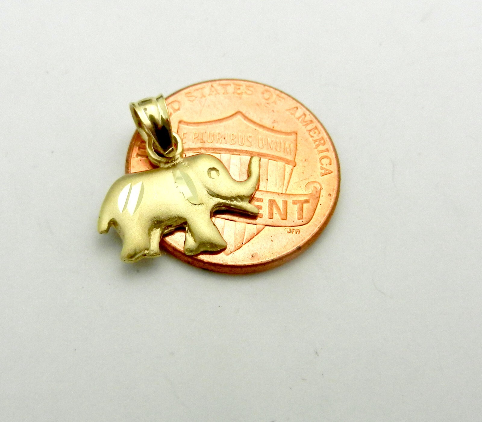 SMALL and CUTE Solid 14k Yellow Gold ELEPHANT Cha… - image 5