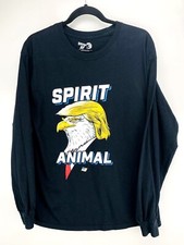 Donald Trump Eagle Hair American AF Long Sleeve T-shirt Black Size L Made in USA