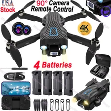 2024 New RC Drone With 4K HD Dual Camera FPV WIFI Foldable Quadcopter +4 Battery