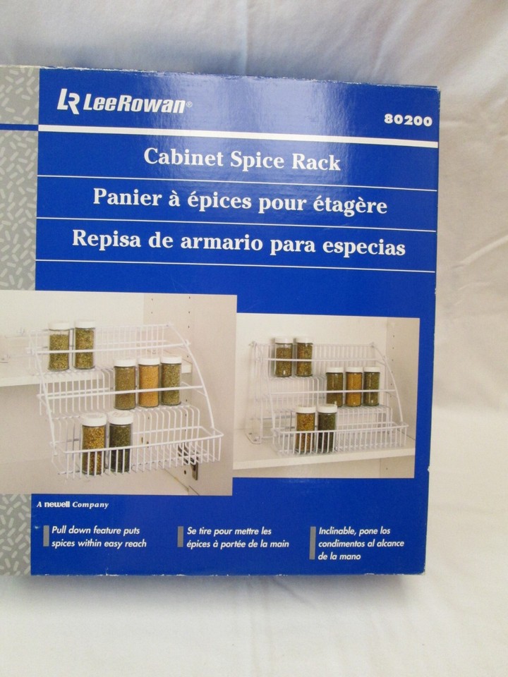 LEE ROWAN 3 TEIR PULL DOWN SPICE RACK METAL STORAGE SHELF eBay