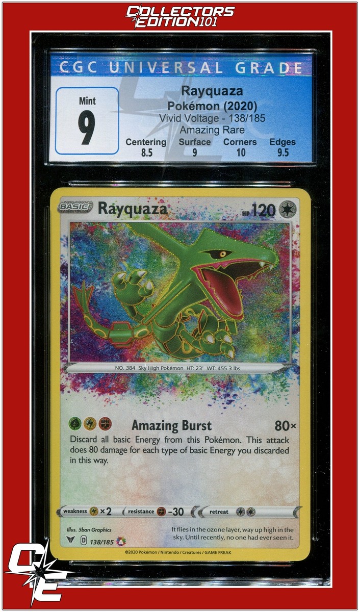 Vivid Voltage 138 Rayquaza Amazing Rare CGC 9 - Subgrades | eBay
