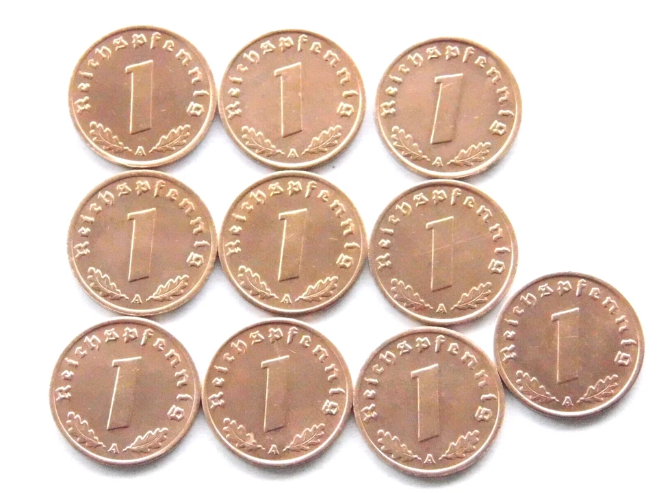 GERMAN 1 REICHSPFENNIG 1936 A SWASTIKA COPPER Coin 3RD WW2 +RARE UNC Rpf Pfennig - Image 3 of 3