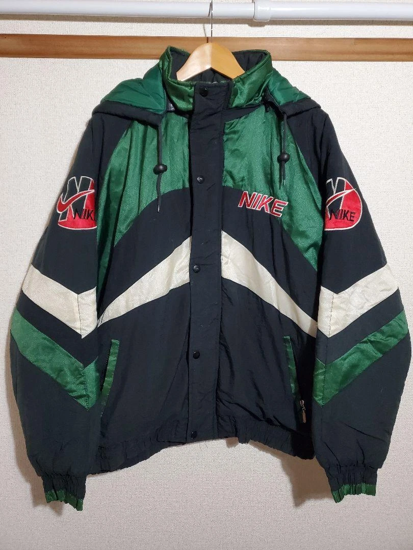 Nike Vintage Veste de sport à capuche noire vert blanc tampon L Supreme