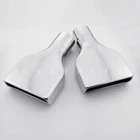 Pair Camaro Style Square Stainless Steel Exhaust Tips 2.5" Inlet 6"x2" Outlet