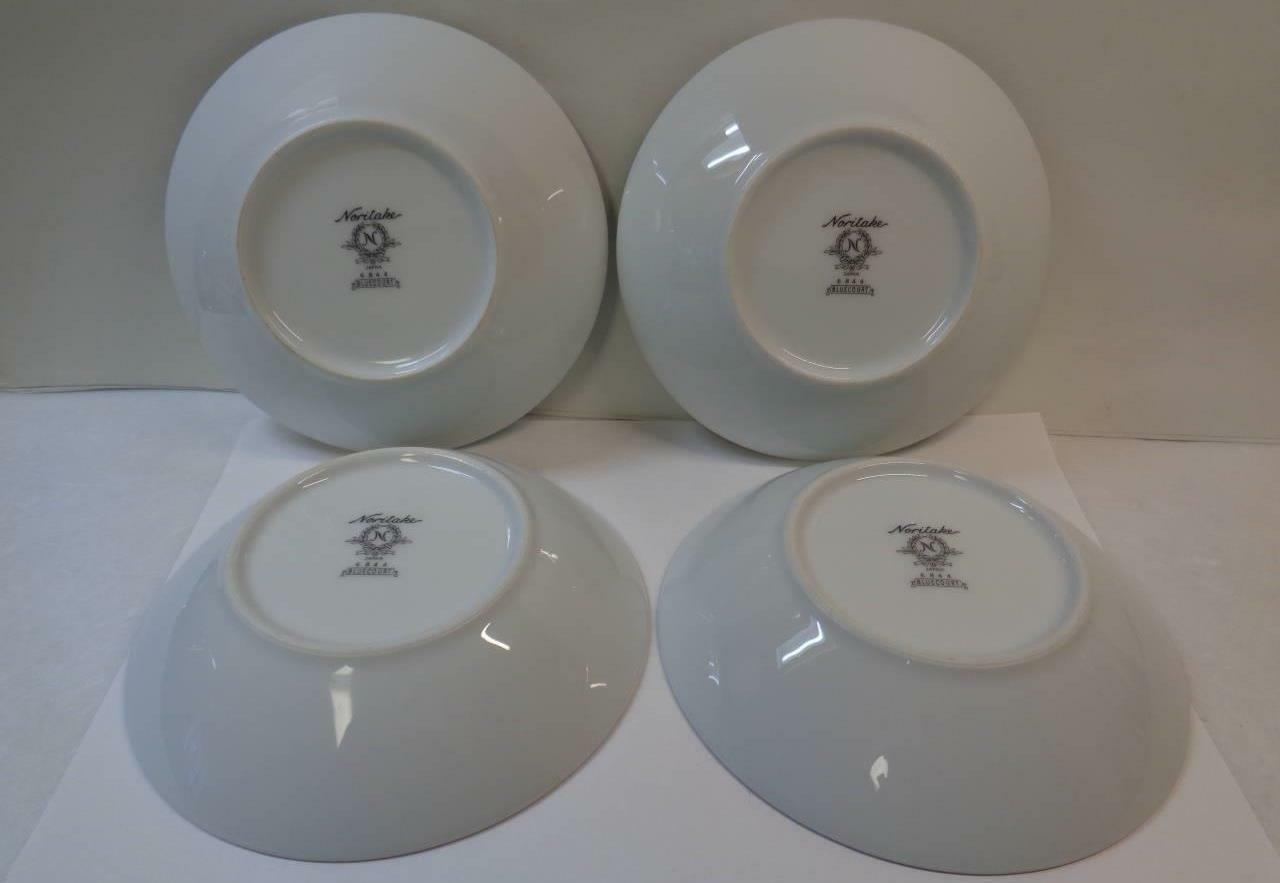 4 Noritake BLUECOURT 6844 Berry Sauce Bowls 5.5" 1972 Blue leaves