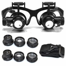 10/15/20/25X LED Eye Jeweler Watch Repair Magnifying Glasses Magnifier Loupe USA