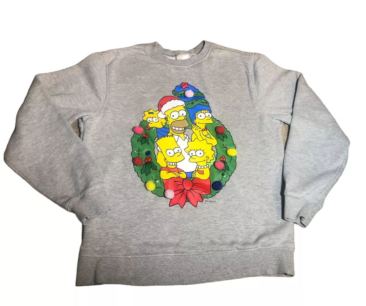 The Simpsons Sweater Adult Medium Gray SweatShirt Christmas Lights Do Not  Work | eBay