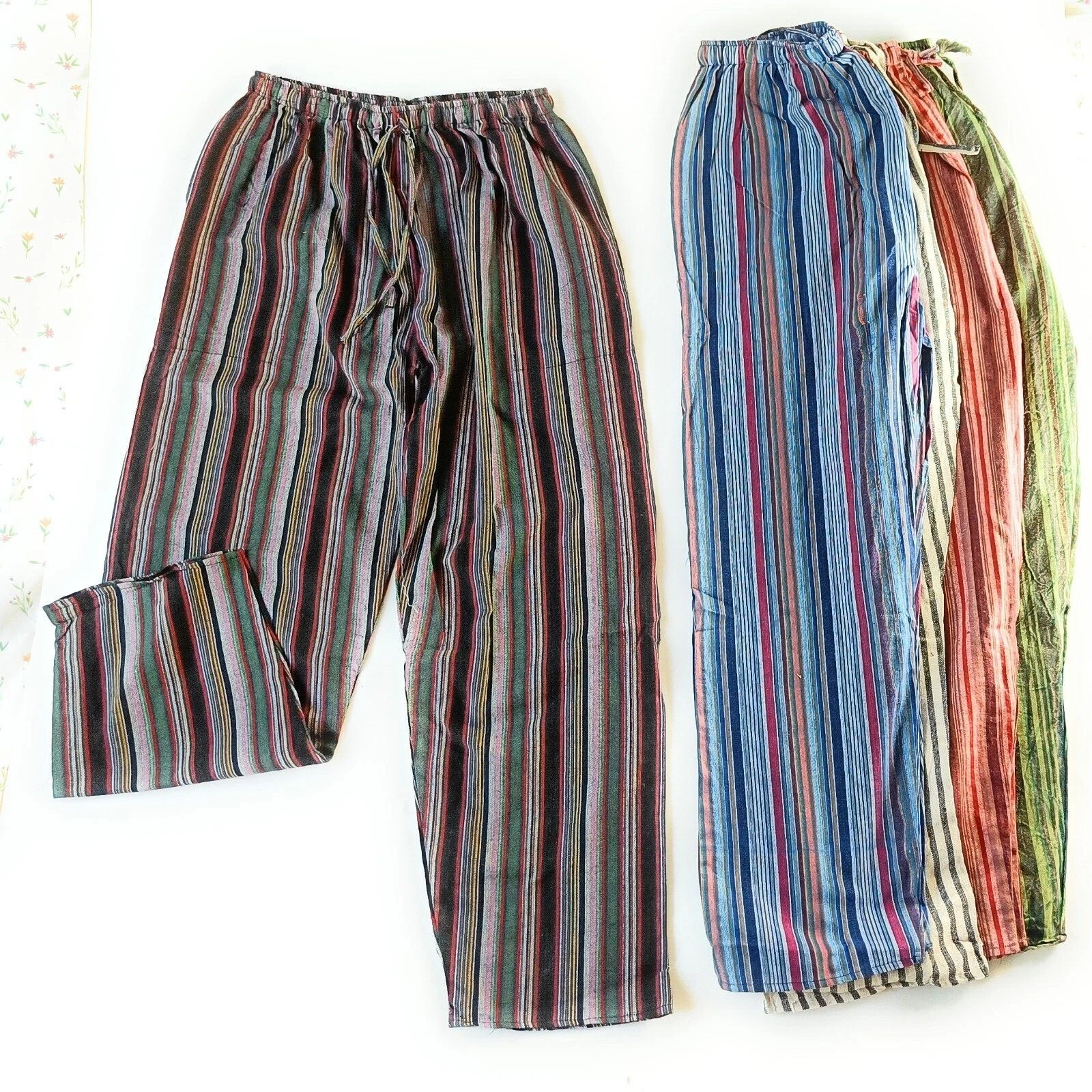 Cotton Stripe Slouch summer Long pants Men women Unisex UK SELLER
Opens in a new window or tab