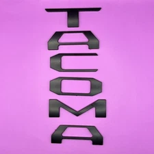 Raised Tailgate Insert Letters fits 2016-2023 Toyota Tacoma Matte Black Emblem