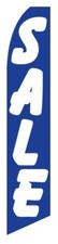 SALE blue/white  FLUTTER FLAG Tall Feather Swooper Advertising Sign Banner