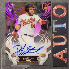 DJ STEWART /75 ROOKIE 2019 Topps High Tek Autographs Pink #HTADS Baltimore Oriol