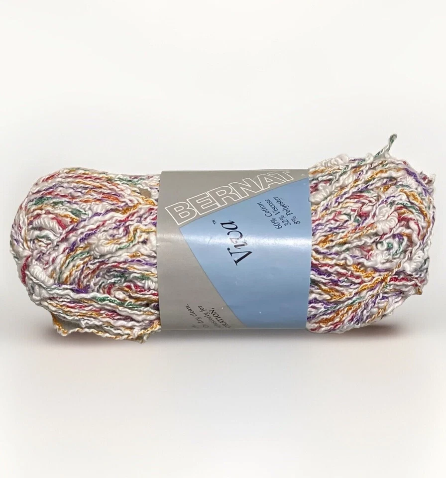 5 ct VTG Bernat Viva Yarn Skeins Bright Mix 13044 90 yd Cotton Blend 50g 1.75 oz - Image 3 of 4