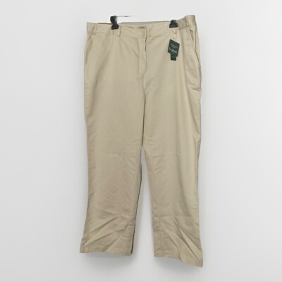 NWT L.L.Bean Womens Size 18w Classic Fit Straight Twill Pants Stone Career Fall
