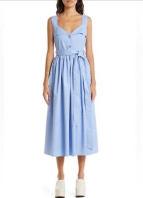 Stine Goya Organic Cotton Rhinestone Stina Dress in Hydrangea Size M, NEW $390