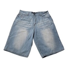 Rocawear Authentic Men  s Jean Shorts 38 Blue Denim Hip Hop Wide Leg Baggy 90  s