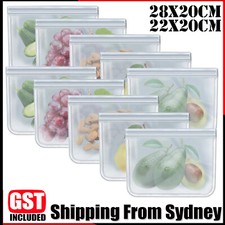 UP 50X EVA Silicone Food Storage Bags Reusable Snack Zip Lock Pouch Fresh Sealer