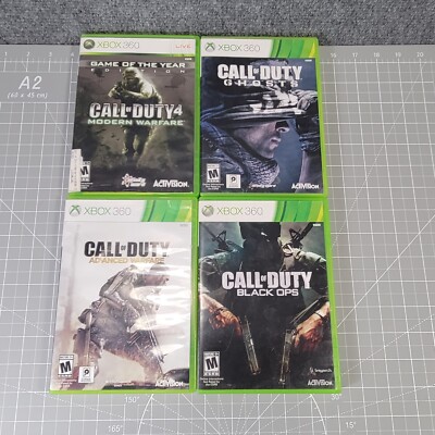 Call of Duty Microsoft Xbox 360 Lot 4 Ghosts Modern & Advanced Warfare Black Ops