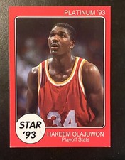 Hakeem Olajuwon 1993 Star Company Platinum Playoff Stats #49 - Rockets