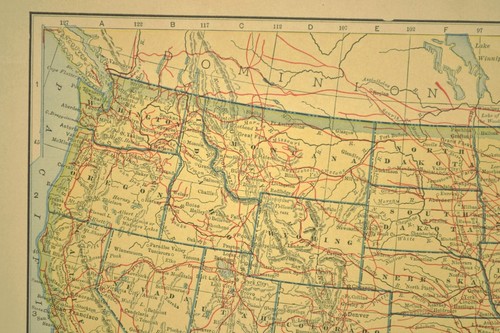 1920s Antique Map of the UNITED STATES Railroad Map Gallery Wall Art Decor - Picture 7 of 8