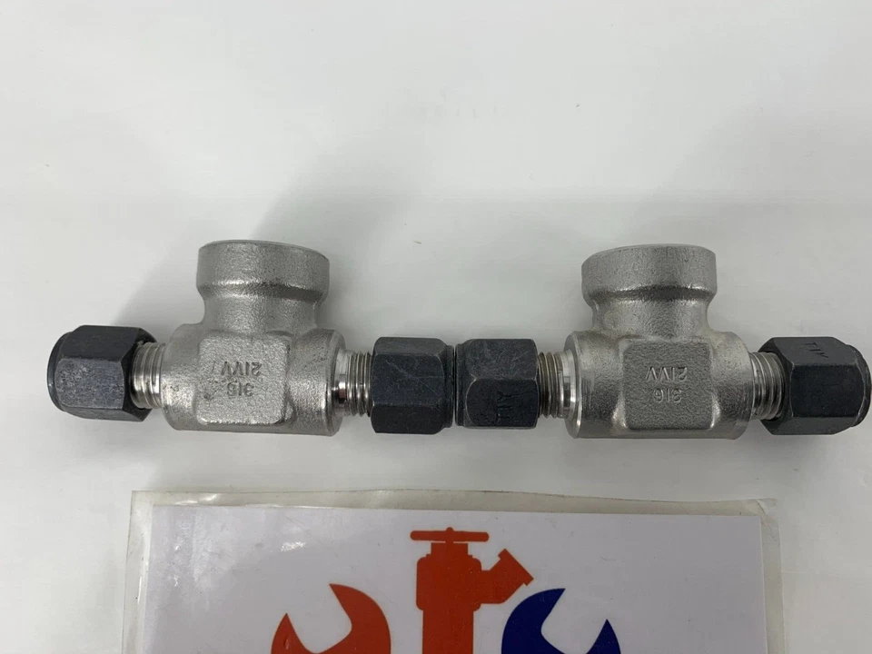 2-Ham-Let 772LF SS 1/4 F Branch Tee 316SS Comp x Comp x FNPT 1/4" Pipe Let-Lok - Image 4 of 4